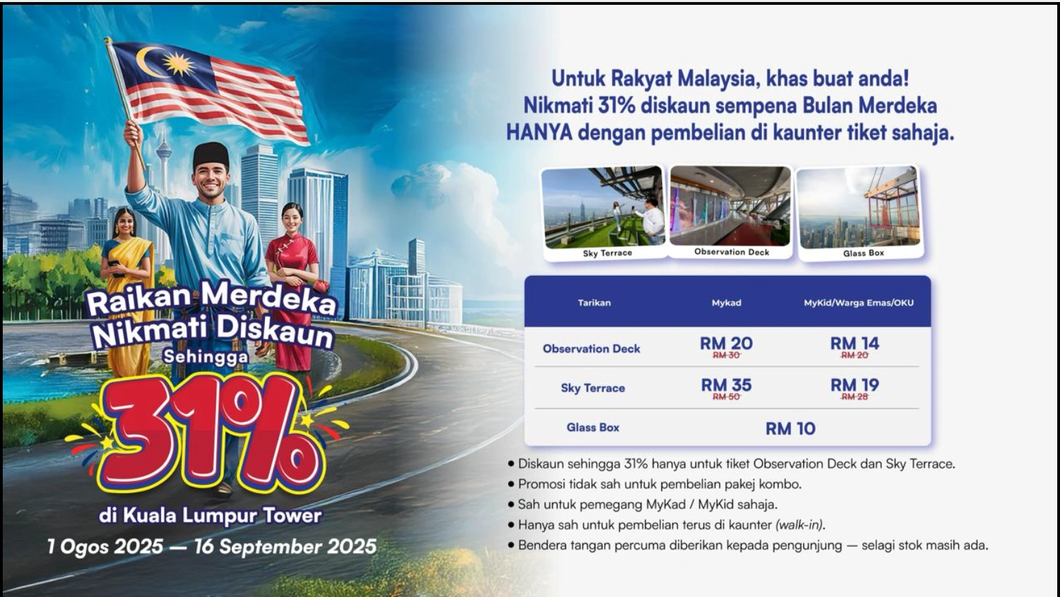 KL Tower MyKad Deal 2025 Merdeka Day