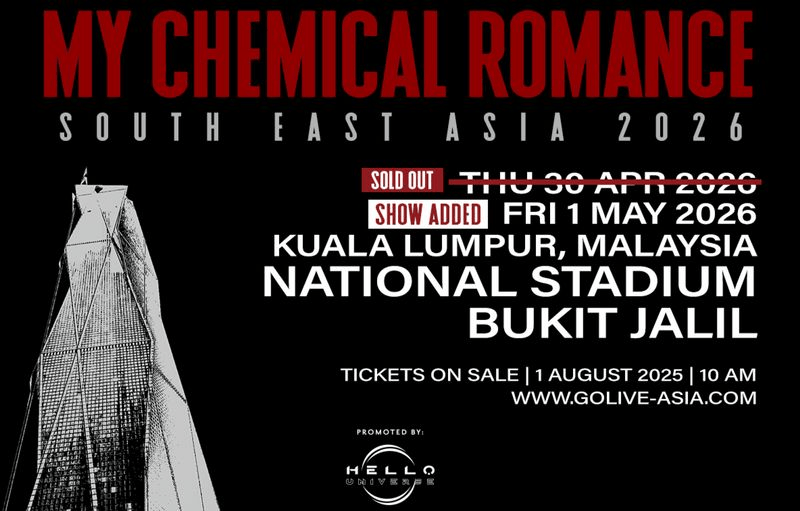 My Chemical Romance to Rock Malaysia with 2-Night Concert in 2026