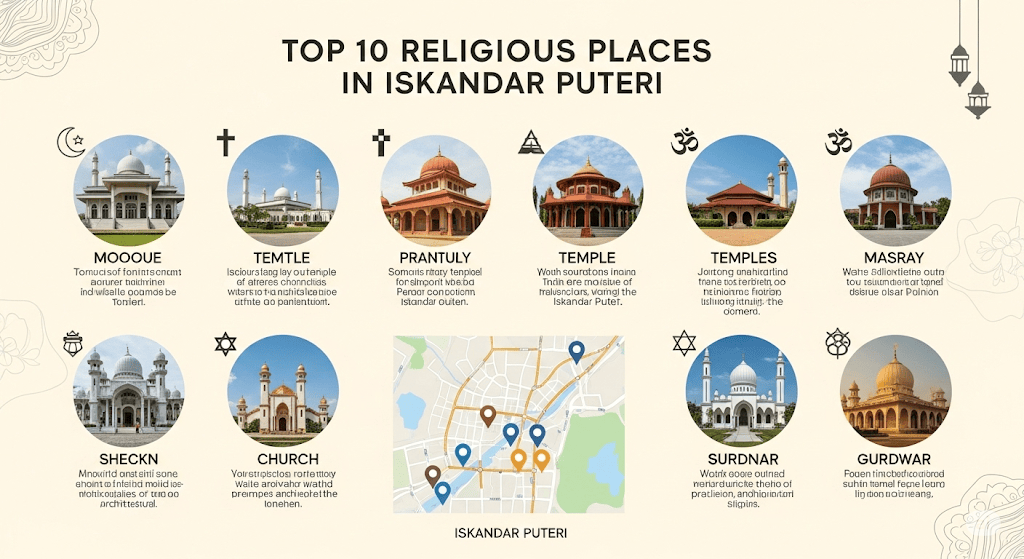 Top 10 Religious Places in Iskandar Puter