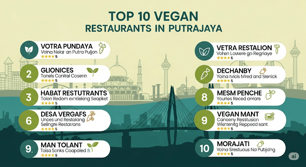 Top 10 Vegan Restaurants in Putrajaya