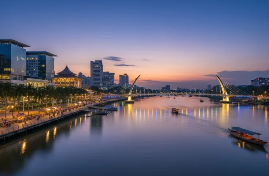 Darul Hana Waterfront and Bridge Kuching