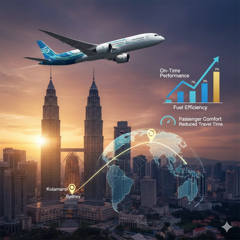 Enhancing Transcontinental Mobility- KL–Sydney Route Performance Overview