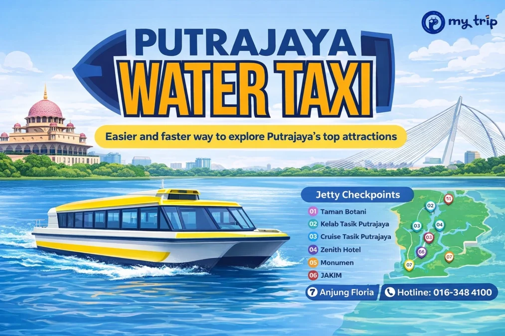Putrajaya Water Taxi ticket prices start from RM2.00. View full fare table, jetty routes, schedules, and daily pass prices for adults and children.