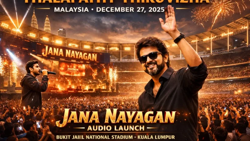 Thalapathy Vijay attends Malaysia’s Thalapathy Thiruvizha on Dec 27, 2025 at Bukit Jalil Stadium