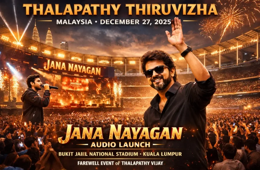 Thalapathy Vijay attends Malaysia’s Thalapathy Thiruvizha on Dec 27, 2025 at Bukit Jalil Stadium