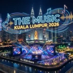 generate feature image for blog post with 1200x675px or bigger size with "The Music Run Kuala Lumpur 2026"..no people ..