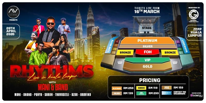 Rhythms live in Kuala Lumpur with Mani & Band