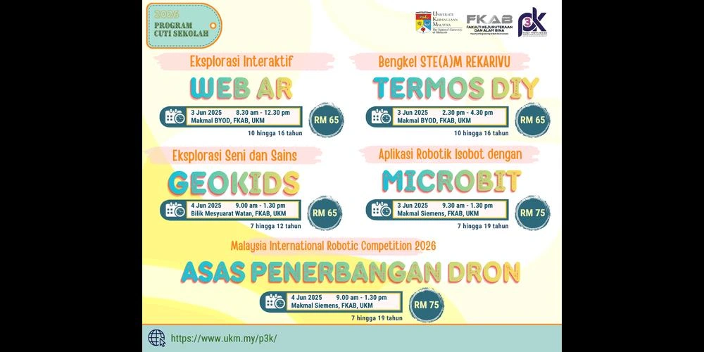 PROGRAM CUTI SEKOLAH P3K 2026 di Bangi Tawar Aktiviti STEM Interaktif untuk Kanak-kanak